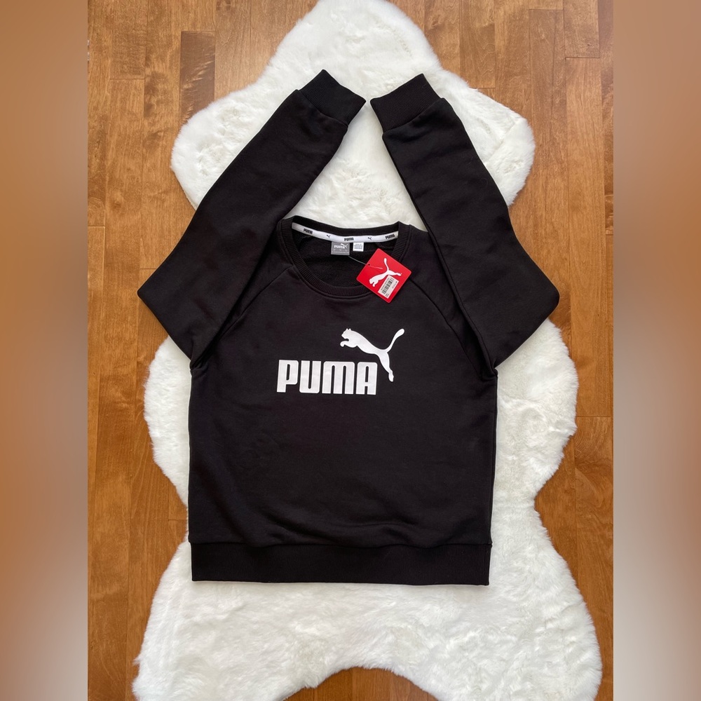 New with tags PUMA #1 Crew Neck logo sweatshirt Black with white logo SZ XS